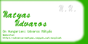 matyas udvaros business card