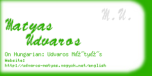 matyas udvaros business card